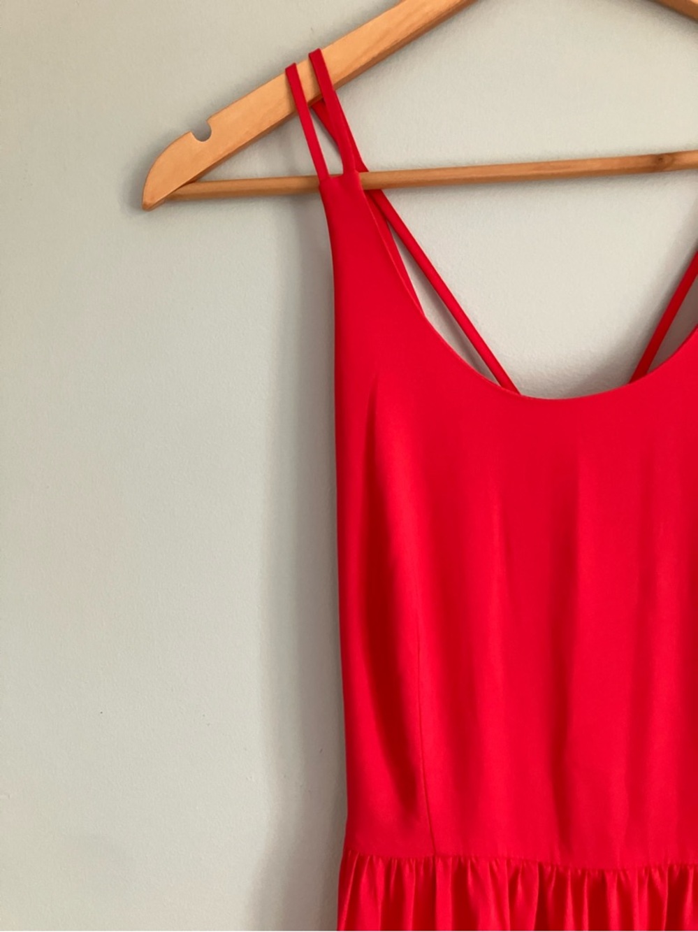 LOFT Coral Light Weight Tiered Strappy Maxi Dress Size 0 NWT - Picture 4 of 13